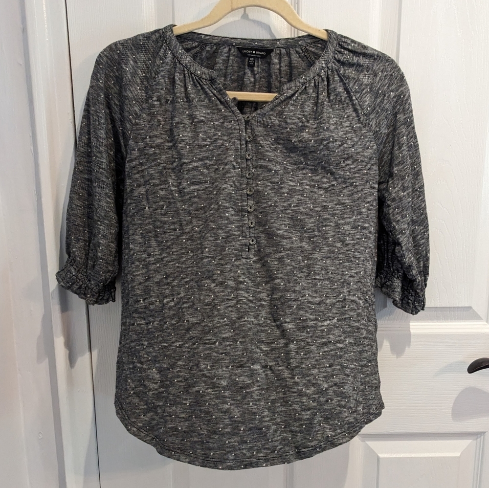 Lucky Brand - 3/4 sleeve top - XS grey